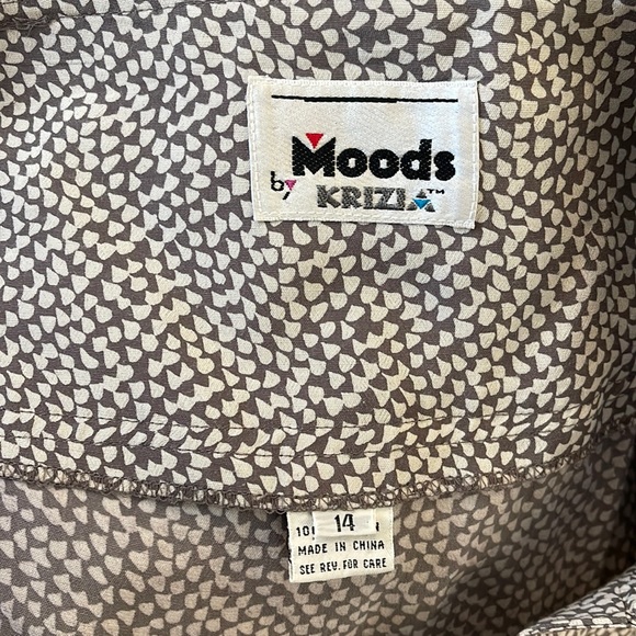 Moods by Krizia Vintage Pleated Skirt Size 14 Rayon Pattern - Picture 2 of 7